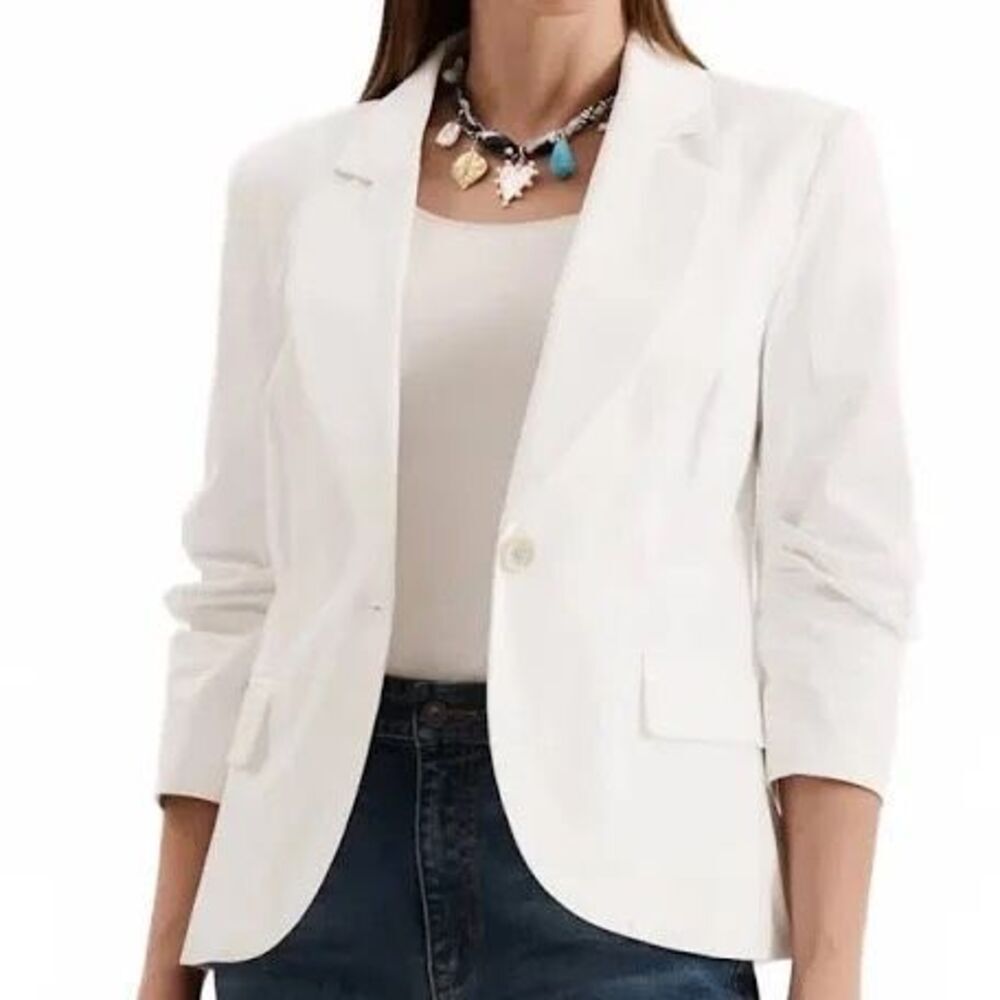 🔥 NWT women’s TYLER BOE alabaster white Taylor Stretch Jacket Blazer size 4